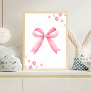 Rosa Wasserfarbe-Bogen-Kinderzimmer-Wandkunst Flor Poster