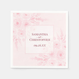 Rosa Wasserfarbe Boho Floral Elegante Hochzeit Serviette