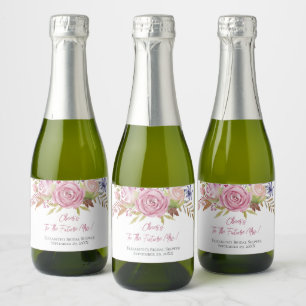 Rosa Wasserfarbe Botanical Hochzeitsdusche Mini