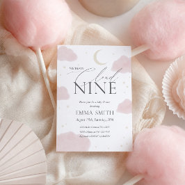 Rosa Wasserfarbe Cloud Nine Babyparty  Einladung