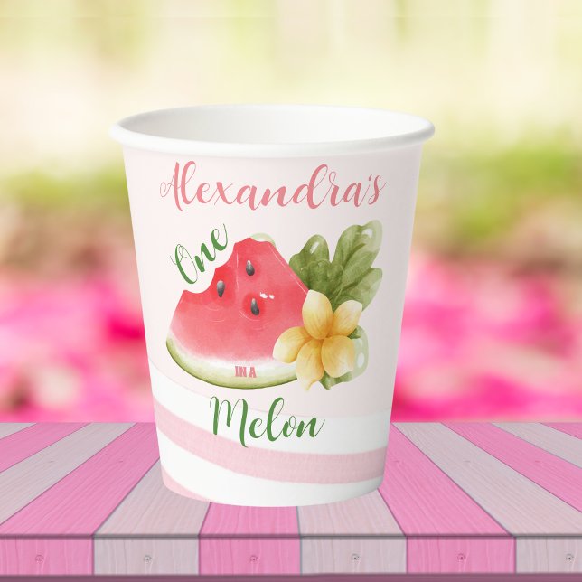 Rosa Wasserfarbe Eins in einem Melon Girl Erstgebu Pappbecher (Von Creator hochgeladen)