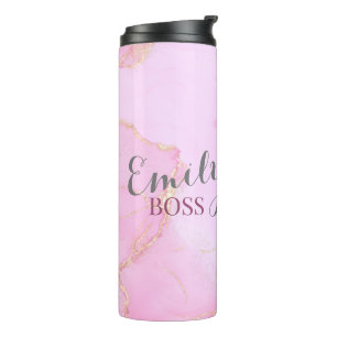 Rosa Wasserfarbe eleganse Kaffeetasse Thermosbecher