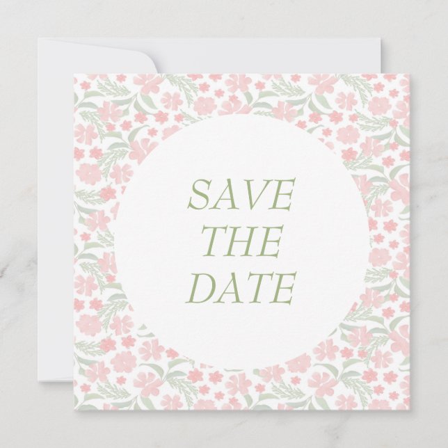 Rosa Wasserfarbe Elegante Hochzeit der Blumen Save The Date (Vorderseite)