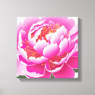 Rosa Wasserfarbe floral Leinwanddruck