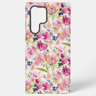 Rosa Wasserfarbe Floral Shabby Chic Muster Samsung Galaxy Hülle