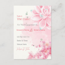 Rosa Wasserfarbe-Floral-Verlobung Save the Date Ei