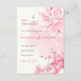 Rosa Wasserfarbe-Floral-Verlobung Save the Date Ei Einladung