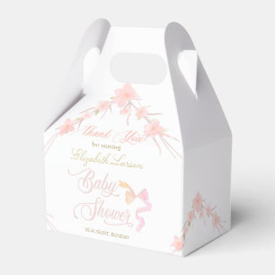 Rosa Wasserfarbe Florale Elegante Babyparty Geschenkschachtel