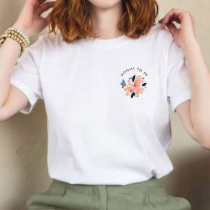 Rosa Wasserfarbe Florale Personalisierte Mama-To-B T-Shirt
