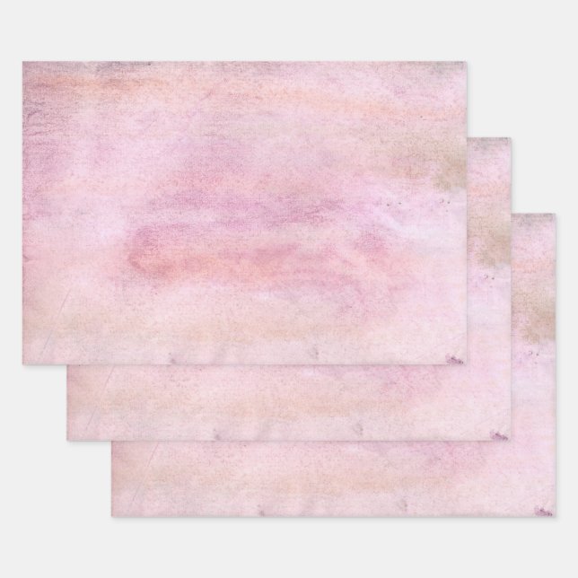 Rosa Wasserfarbe Geschenkpapier Set (Set)