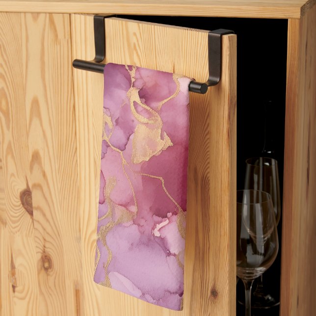 Rosa Wasserfarbe Geschirrtuch (Drittel gefaltet)