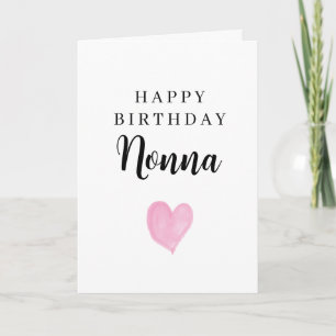Rosa Wasserfarbe Herz Alles Gute zum Geburtstag No Karte