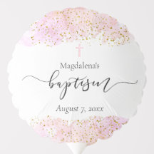 Rosa Wasserfarbe | Imitate Golddetails Taufe