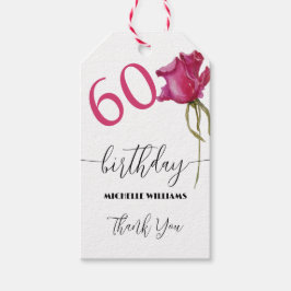 Rosa Wasserfarbe Kunst Kalligrafie Geburtstag Geschenkanhänger