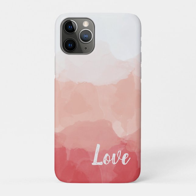 Rosa Wasserfarbe Liebe Case-Mate iPhone Hülle (Rückseite)