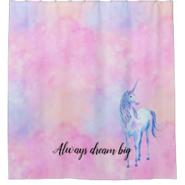 Rosa Wasserfarbe Lila Einhorn Duschvorhang