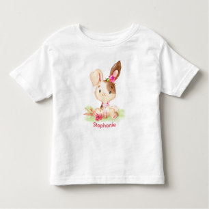 Rosa Wasserfarbe Little Bunny Kleinkind T-shirt