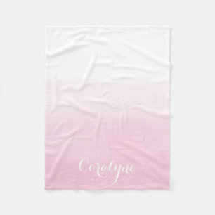 Rosa Wasserfarbe Ombre Personalisiert Fleecedecke