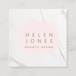 Rosa Wasserfarbe platsch auf Marmor Quadratische Visitenkarte