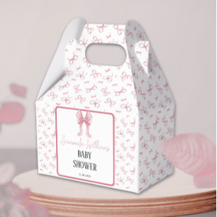 Rosa Wasserfarbe-Schleife Mädchen Baby Shower Favo Geschenkschachtel