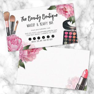 Rosa Wasserfarbe Schönheit Makeup Künstlergeschäft Treuekarte