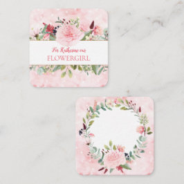 Rosa Wasserfarbe wirst du mein Blumenmädchen sein Begleitkarte