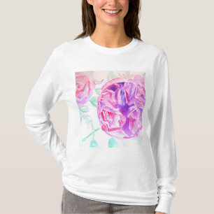 Rosa Wasserfarben Blume Rose Shirt
