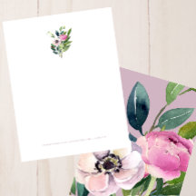 Rosa Wasserfarben-Blumen Geschäftsadresse
