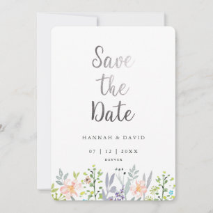 Rosa Wasserfarben-Blumen-Hochzeit 'Save the Date' Save The Date