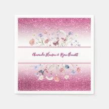 Rosa Wasserfarben-Blumen-Hochzeit