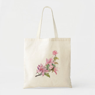 Rosa Wasserfarben-Blumentasche – Elegante Blüte Tragetasche