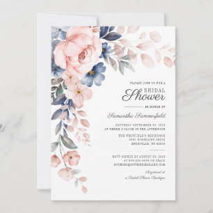 Rosa Wasserfarben-Blüten-Script-Brautparty Einladung