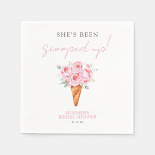 Rosa Wasserfarben-Eiscreme-Brautparty Serviette