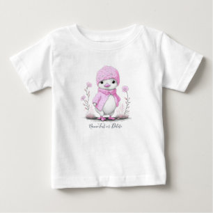 Rosa Wasserfarben-Enten-Baby-T-Shirt Baby T-shirt
