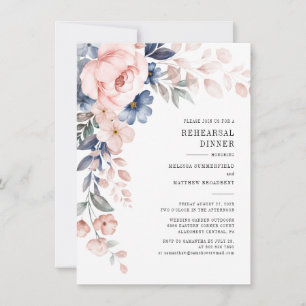Rosa Wasserfarben-Hochzeitsprobe-Dinner Einladung