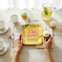 Rosa Wasserfarben-Limonie Ciao Bambina Baby Shower