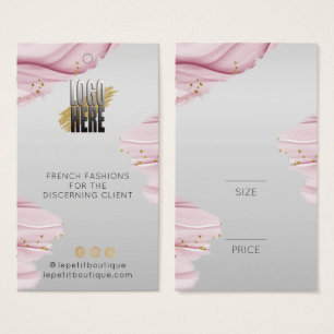 Rosa Wasserfarben Logo Grau Kleidungsmarke Preis