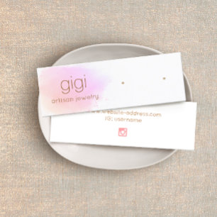 Rosa Wasserfarben-Logo Mini Visitenkarte