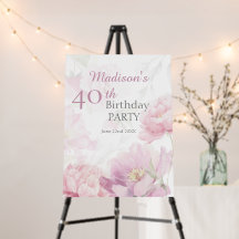 Rosa Wasserfarben-Pfingstrose 40. Geburtstag