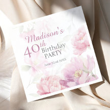 Rosa Wasserfarben-Pfingstrose 40. Geburtstag