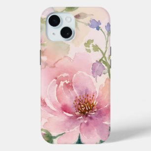 Rosa Wasserfarben-Pfingstrose Floral Case-Mate iPhone Hülle