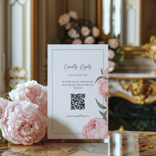 Rosa Wasserfarben-Pfingstrosen-Hochzeits-Antwortka RSVP Karte