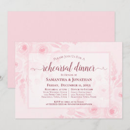 Rosa Wasserfarben-Pfingstrosen Hochzeitsprobe-Dinn Einladung