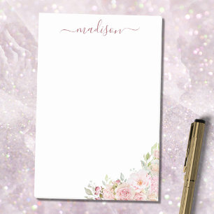 Rosa Wasserfarben-Rosen-Blume Floral Elegant Post-it Klebezettel