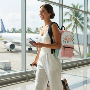 Rosa Wasserfarben-Rosen-Braut-Rucksack Bedruckter Rucksack