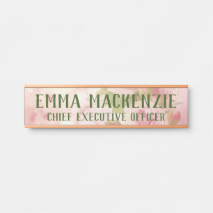 Rosa Wasserfarben-Rosen hängendes Türschild Namens