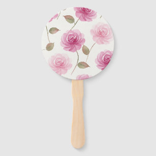 Rosa Wasserfarben-Rosen-Set aus Fächern Fächer