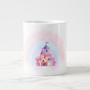 Rosa Wasserfarben-Schloss-Tasse Jumbo-Tasse