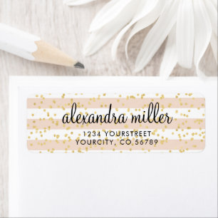 Rosa Wasserfarben Streifen Gold Imitate Foil Dots