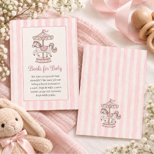 Rosa Wasserfarben-Streifen Mädchen Baby Shower Begleitkarte